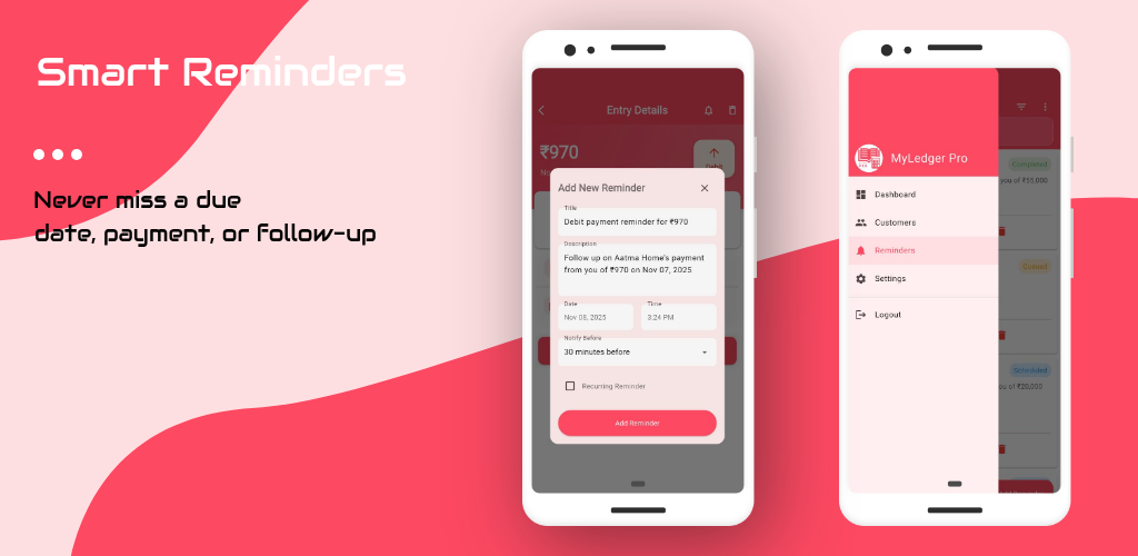 Stay Ahead with Smart Reminders in My Ledger Pro